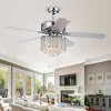 Warehouse Of Tiffany 52" x 52" x 22" 5-Blade Deidor Lighted Ceiling Fan with Crystal Chandelier Silver: ETL Listed, Polished Metal - 2 of 4