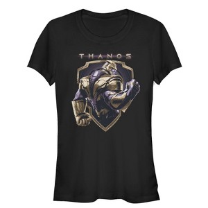 Juniors Womens Marvel Avengers: Endgame Thanos Classic Shield T-Shirt - 1 of 3