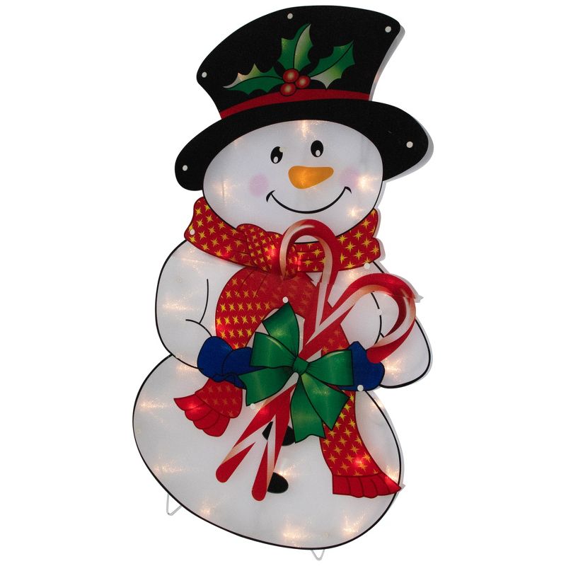 Northlight 30.5" Lighted Snowman with Candy Canes Christmas Outdoor Decoration, 4 of 6