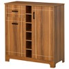 HOMCOM Retro Wine Cabinet for 6 Bottles, Wine Rack Sideboard Serving Bar with Glass Holders and 1 Drawer, Brown - 4 of 4