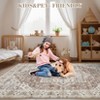 Washable Vintage Oriental Rug Non Slip Low Pile Rug Soft Throw Floor Cover Retro Medallion Foldable Indoor Carpet for Living Room Bedroom - 4 of 4