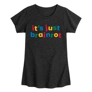 Girls' - Instant Message - Just Brainrot -Youth Girls Short Sleeve T-Shirt Fitted Short Sleeve Graphic T-Shirt - 1 of 4