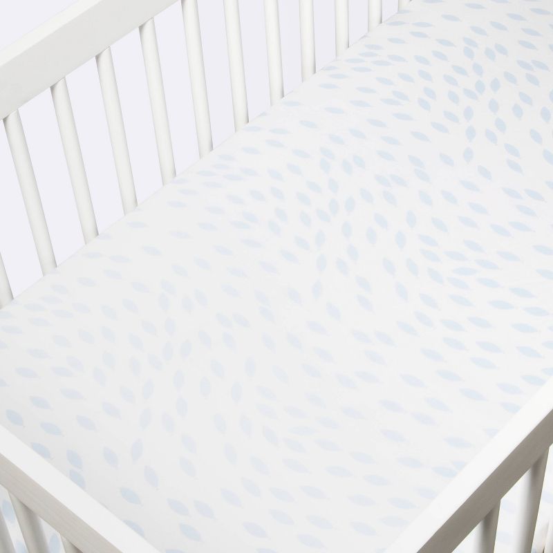 Fitted Crib Sheet - Cloud Island&#8482; School of Fish Light Blue and White, 4 of 7