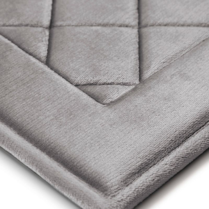 Softlux Extra Thick Charcoal Infused Diamond Memory Foam Runner Bath Mat - Microdry, 3 of 5