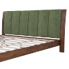 ORRD Premium King Bed Frame with Headboard - Mid Century Modern Pine Wood Bed in Walnut & Green Color - 4 of 4