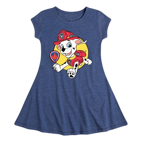 Girls' - Paw Patrol - Marshall Sketch Fit & Flair Cap Sleeve Dress - image 1 of 4