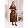 LA LEELA Women's Summer Batik Caftan Loungewear House Dashiki Dress Kaftan Nightshirts for Women Sleepwear Plus size 2X-3X Brown, Floral - 2 of 4