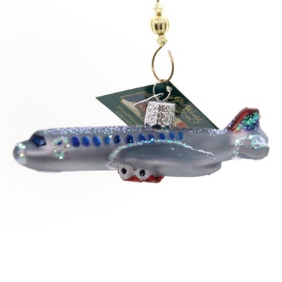 Old World Christmas 1.5" Passenger Plane Ornament Plane Pilot Stewardess  -  Tree Ornaments