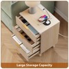 Gikpal Fluted Night Stands for Bedroom, Modern Bedside Table with 3 Drawers & Charging Station, Fluted Panel End Tables for Bedroom & Living Room - 3 of 4