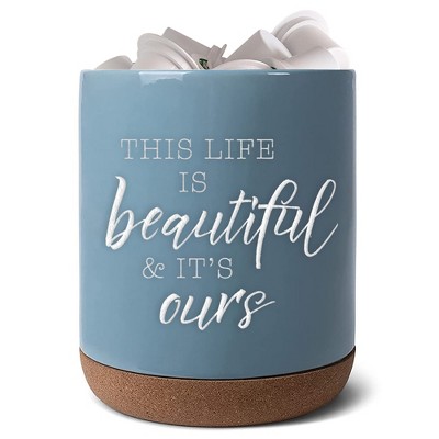 Elanze Designs Beautiful Life Sky Blue X-Large Cork Bottom Kitchen K-Cup Coffee Pod Holder
