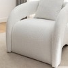 SEYNAR Open-Back Boucle Upholstered Accent Armchair with Pillow - 4 of 4