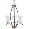 Progress Lighting Joy 3-Light Foyer Fixture, Antique Bronze, Fluted Glass Shades - 2 of 4