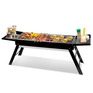 NewHome "Portable Foldable Charcoal BBQ Grill with Shelf & Stainless Steel Net for Camping, Picnic & Outdoor" Black - 1 of 1
