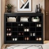 Sleek Design 24 Shoe Cubby Console, Modern Shoe Cabinet with Curved Base, Versatile Sideboard with High-quality - Leovsnove - 2 of 4