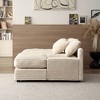 74.8" Modern Corduroy Upholstered Twins Sleeper Sectional Sofas, Sleeper Sofa Bed & Daybed - 4 of 4