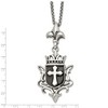 Black Bow Jewelry Stainless Steel, Enamel & Antiqued XL Shield Cross Necklace, 22 Inch - image 3 of 4