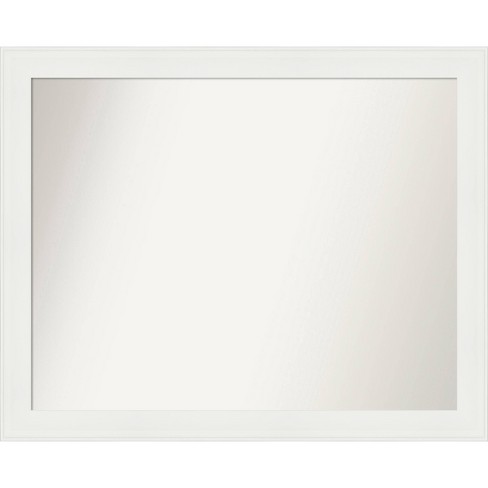 Amanti Art 32" x 26" Non-Beveled Vanity White Narrow Wall Mirror: Modern Polystyrene Framed, Bedroom Decor - image 1 of 4