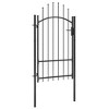 vidaXL Powder-Coated Steel Garden Gate with Arched Top Design, 39.4 - 2 of 4