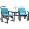Outsunny Outdoor Glider Chairs with Coffee Table, Patio 2-Seat Rocking Chair Swing with Breathable Sling for Backyard, Garden and Porch - 4 of 4