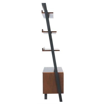 Honey Brown Charcoal 3-Tier 1-Door Storage Etagere