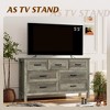 52 Inch Wide Farmhouse 7-Drawer Dresser with Large Metal Handles, Grey Wood Chest of Drawers for Bedroom, Living Room, or Hallway - 4 of 4