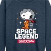 Women's - Peanuts - Space Snoopy Lightweight French Terry Wide Neck Long Sleeve Shirt - 2 of 4