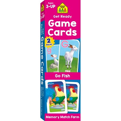 School Zone Go Fish & Memory Match Farm 2pc Game Cards