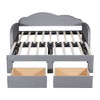 NicBex Twin Size Upholstered Daybed with Cloud-Shaped Backrest,Trundle,2 Drawers and USB Ports for Bedroom,Living Room,Apartment - 2 of 4