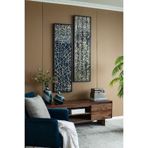 15.5 x 55 Rectangular Shaped Rice Paper Shadow Box Decor Wall Art, Transitional style Wall Decor, Set of 2 - 1 of 4