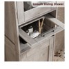 Versatile freestanding tall cabinet with glass doors, perfect for living room and kitchen storage and style - 4 of 4