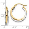 Black Bow Jewelry 4mm Double Crossover Round Hoops in 14k Two Tone Gold, 20mm (3/4 Inch) - 4 of 4