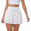 Clotth 2-In-1 High Waisted Athletic Shorts For Women – Gym, Yoga, Running, Golf ,Tennis With Pockets Comfy Flowery Skort For Lounge, Beach - 4 of 4