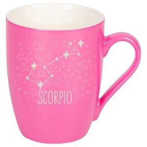 100 North Zodiac 10 Ounce Pink Metallic Finish, Comfortably Fits Your Hands, New Bone China Coffee Tea Cup Mug, Scorpio - 1 of 1