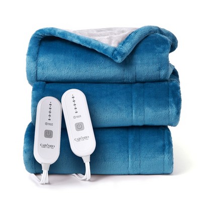 Heated Blanket Electric Throw, Reversible Two-Color Flannel Heating Blankets, Soft Heated Throws for Couch with 5 Heat Setting