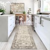 Area Rug Washable Rug Vintage Traditional Mat Distressed Indoor Foldable Accent Rug Floral Non Slip Low Pile Carpet - 3 of 4