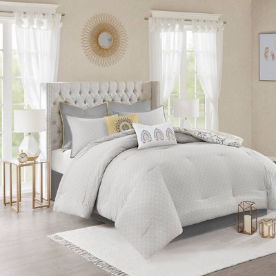 California King Yellow Cotton Reversible Bedspread Set