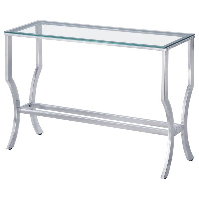 Saide Console Sofa Table With Glass Top Chrome - Coaster : Target