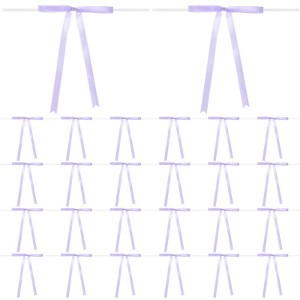Unique Bargains Polyester Craft Decorative Ribbon Twist Tie Bows 7x5" 50 Pcs - 1 of 4