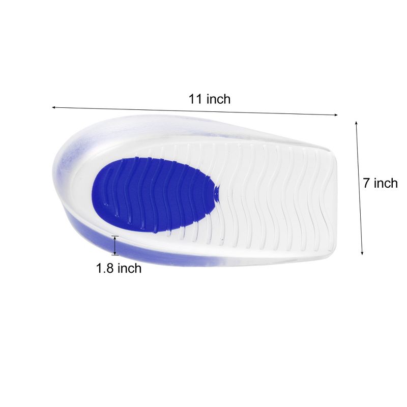 Unique Bargains Silicone Heel Support Cup Pads Orthotic Insole Plantar Care Heel Pads Ripple Pattern Size 40-46 2Pcs, 4 of 7
