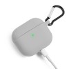 Insten Silicone Case Compatible with Airpods 3 3rd Gen 2021 Earbuds Protective Cover with Carrying Keychain for Girls Women Boys Men, Gray - 3 of 4