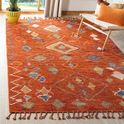 Artisan Red Wool 6' x 9' Hand-Knotted Tribal Area Rug