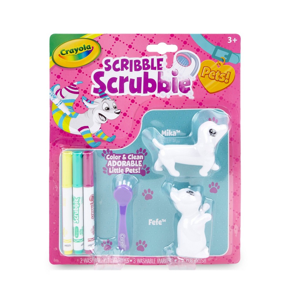Crayola Scribble Scrubbie Pets Cat & Dog (with 3 Markers)