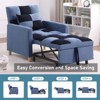 Aukfa Pull Out Sofa Chair, Convertible Sleeper Futon Chair Bed, Patchwork Teddy, Blue/Navy - 3 of 4