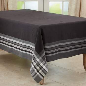 Saro Lifestyle Cotton Tablecloth With Striped Border