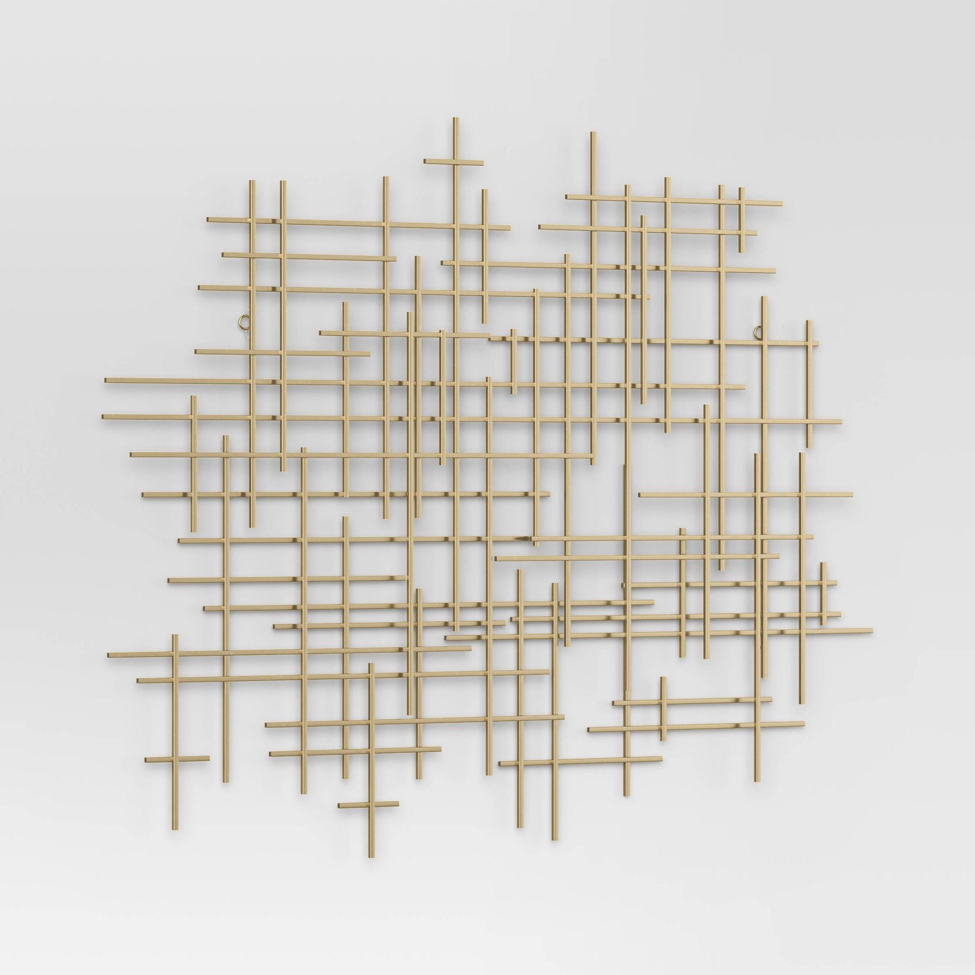 36"x30" Mid-Century Metal Wall Décor Gold - Threshold™: Abstract Art, Horizontal/Vertical Display, No Battery Required