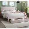 GDFStudio Ella Modern Corduroy Upholstered Wood Queen Bed with Storage Drawer - 2 of 4