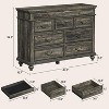 47 Inch Farmhouse Dresser for Bedroom with 9 Drawers, Rustic Wood Chest with Vintage Metal Handles, Large Storage Organizer for Living Room, Entrance - 3 of 4