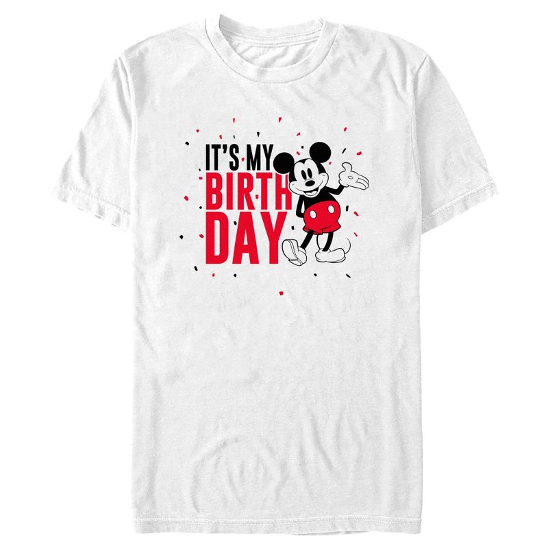 Men's Mickey & Friends It's My Birthday Retro Mouse T-Shirt, 1 of 6