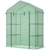 Outsunny 56" x 29" x 77" Walk-in Greenhouse Kit, Portable Green House with 3 Tier Shleves, Roll-Up Door, PE Cover for Backyard Garden - 4 of 4