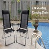 Dracelo 2 Pieces Portable Patio Folding Dining Chairs with Headrests Adjust - 3 of 4